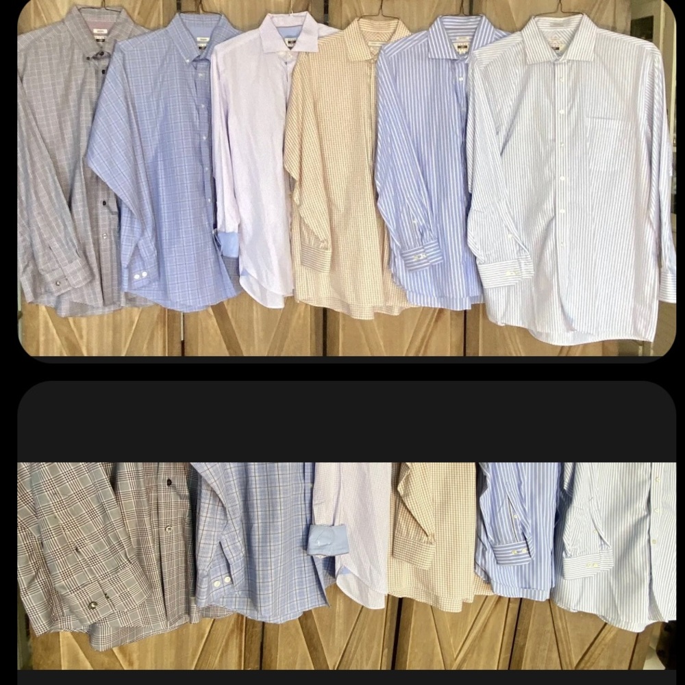 Joseph Abboud Button Front Shirt Mens M Non Iron Long Sleeve 6 Shirts